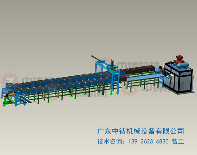 全自動(dòng)水平分型造型機(jī)生產(chǎn)線