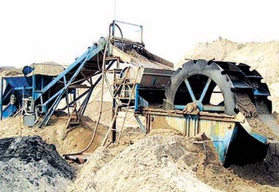 水輪洗沙機工作場